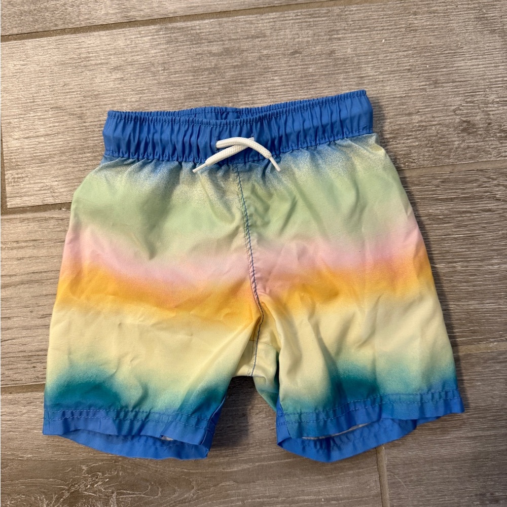 Old Navy Kids Gradient Swim Trunks - Blue, Yellow, Green